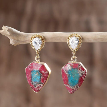 Red Shield Jasper Earrings-Your Soul Place